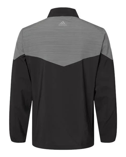 adidas Men's Heather Chevron Quarter-Zip Wind Pullover