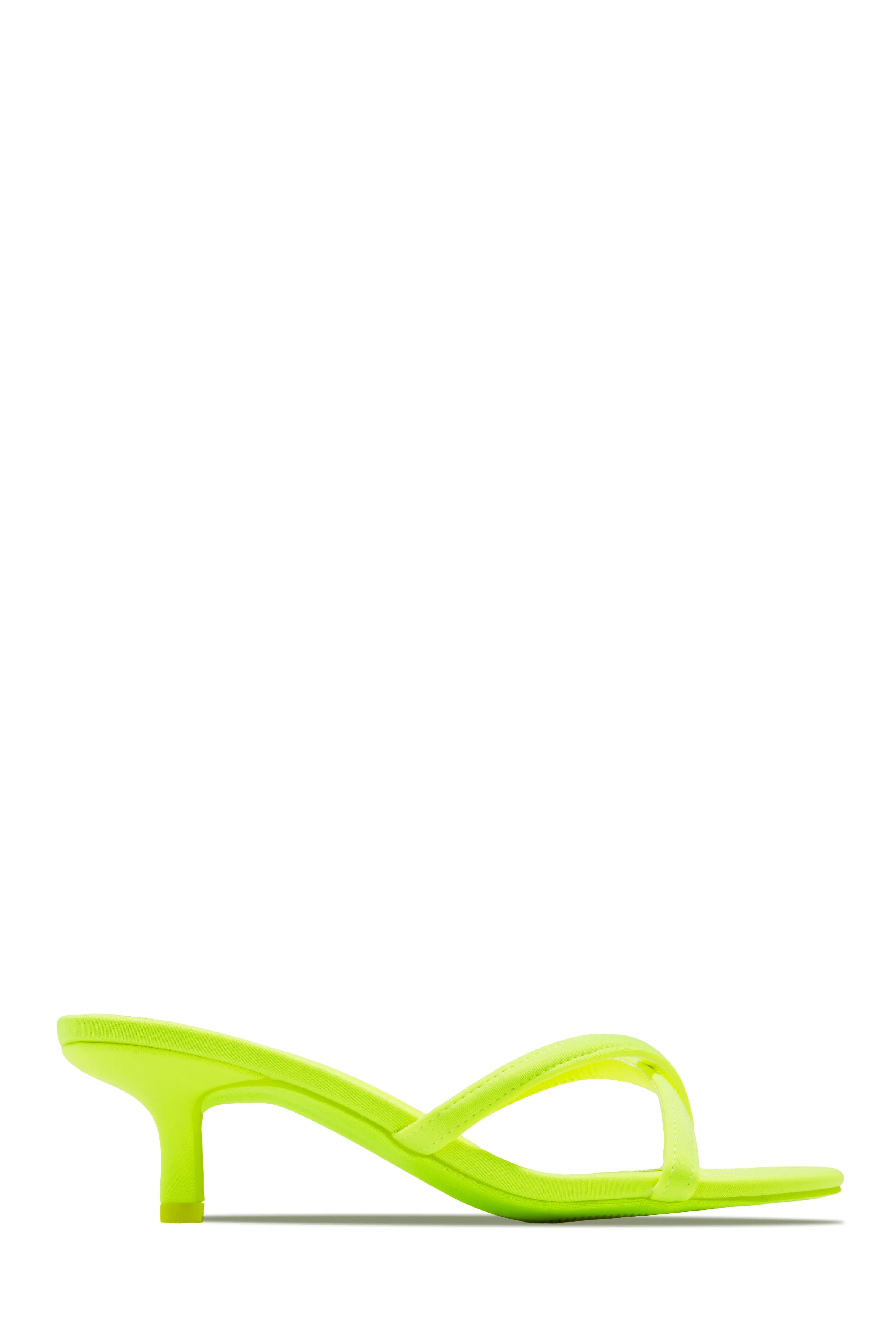 Aylina Kitten Heel Mules - Yellow