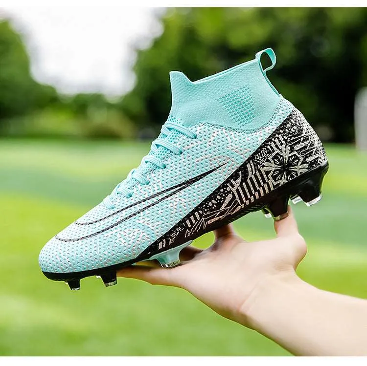 Black High-Top Soccer Cleats for Adult and Kids, Training
