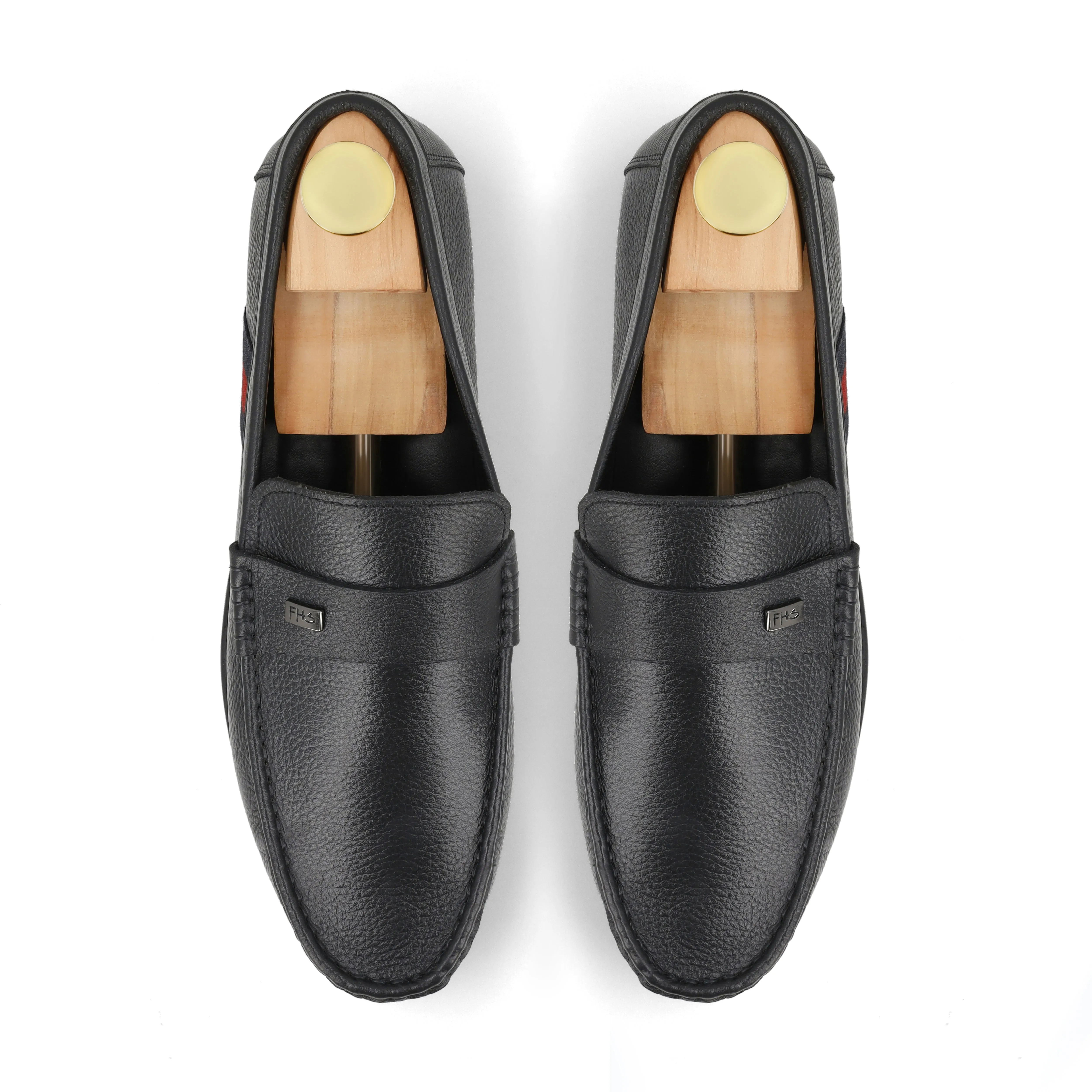 Classic Band-Strapped Moccasins-Black