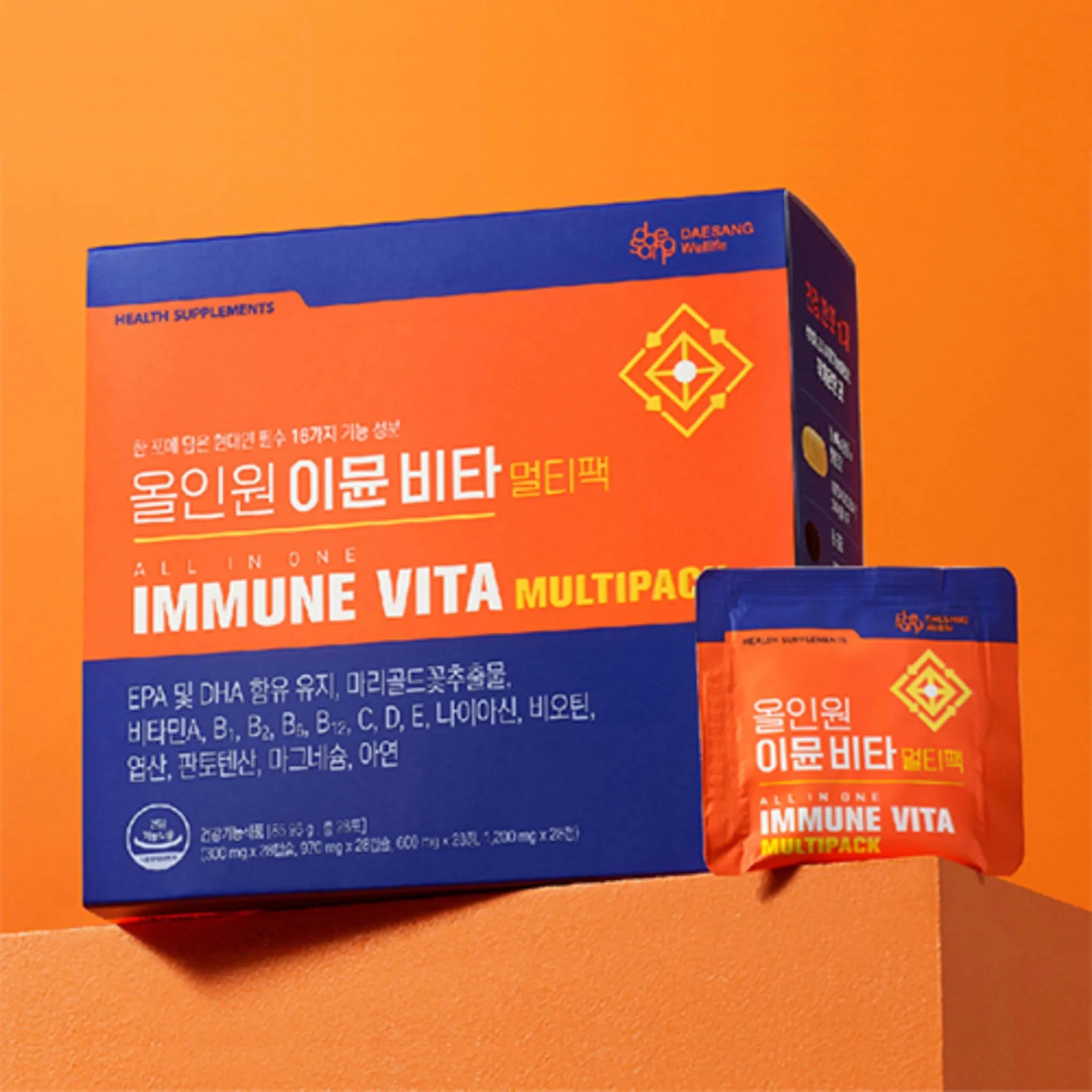 DaeSang WellLife All-in-One Immune Vita Multi Pack, 28 Servings, 1 Box - 🏆 #11 - Health/Wellness - Best of December