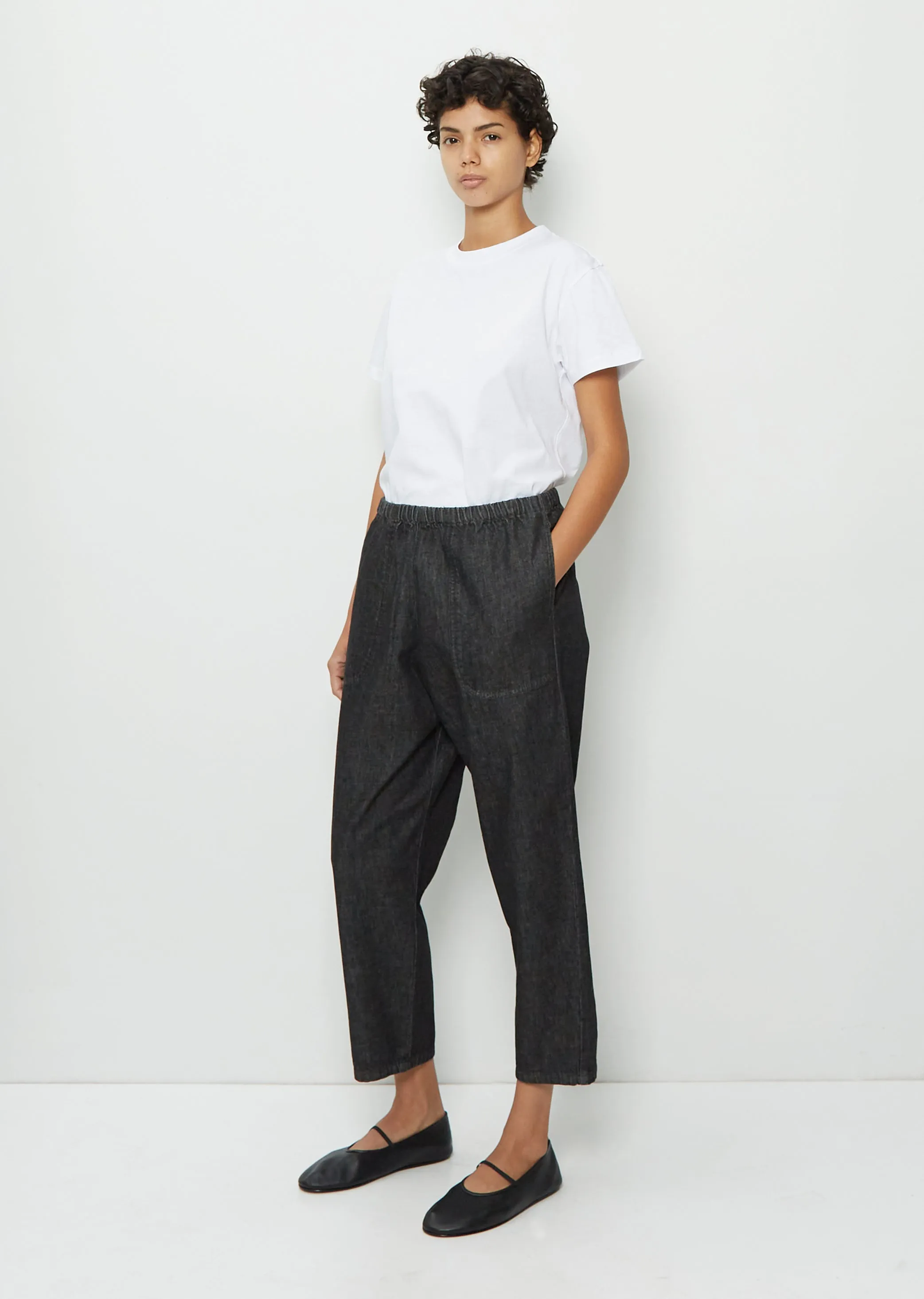 Denim Easy Pants — Black Denim