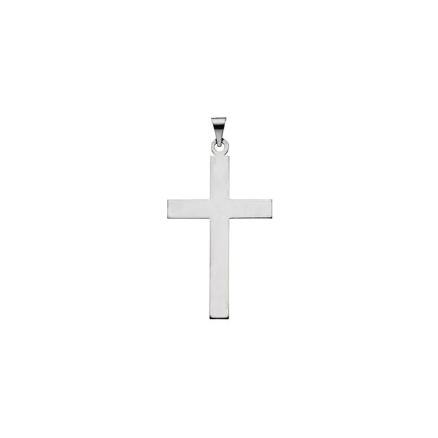 Elegant Christian Cross in Solid 14 Karat White Gold