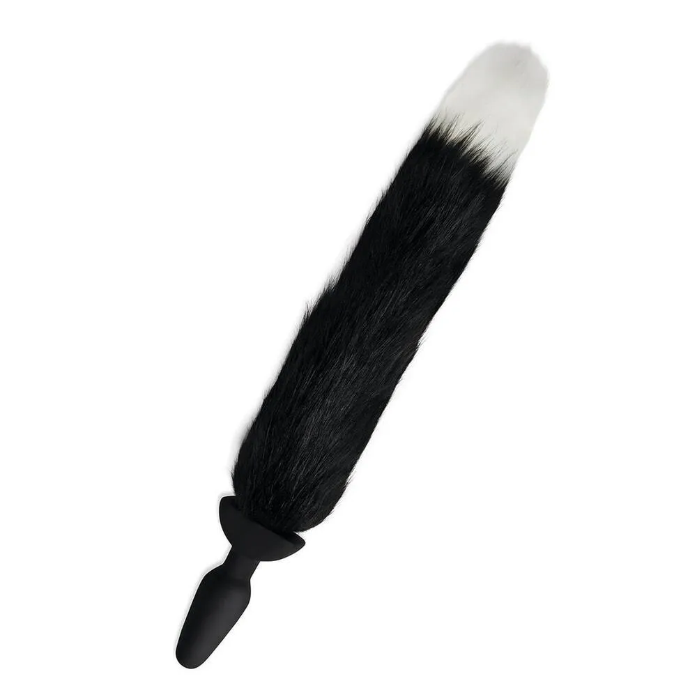 Furry Tales Vibrating Black Foxtail Butt Plug With Remote