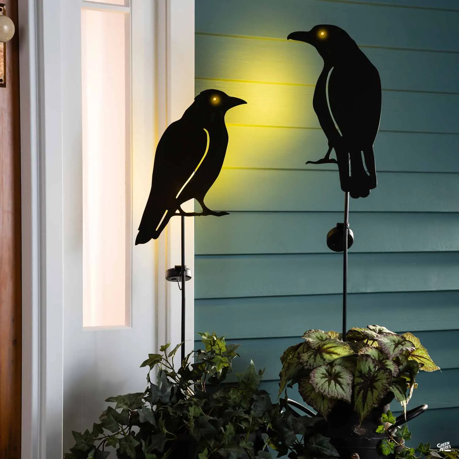 Metal Crow Solar Garden Stake