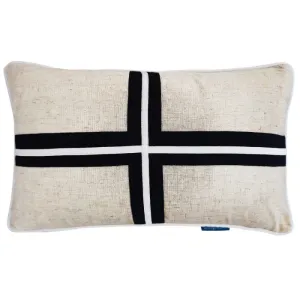 Mirage Haven Roy Crisscross Black and Silver 30x50cm Cushion Cover