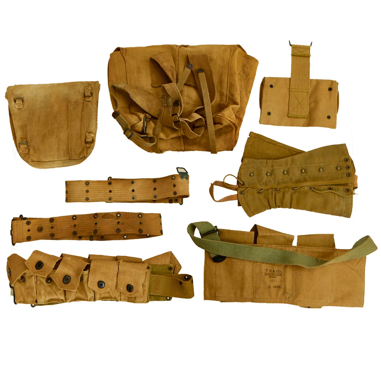 Original U.S. WWI US Army / Marine Corps Field Gear Lot - 8 Items