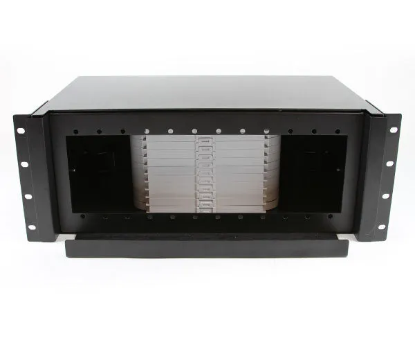 Rack Mount Fiber Distribution Patch Panel with Splice Trays, Slide-Out, FDU, 4U