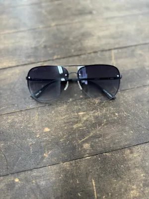 WMP Gradient Black Aviator Sunglasses